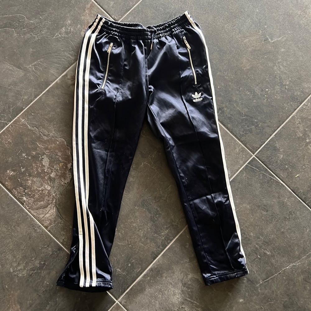 adidas Black Track Pants with White Stripes
